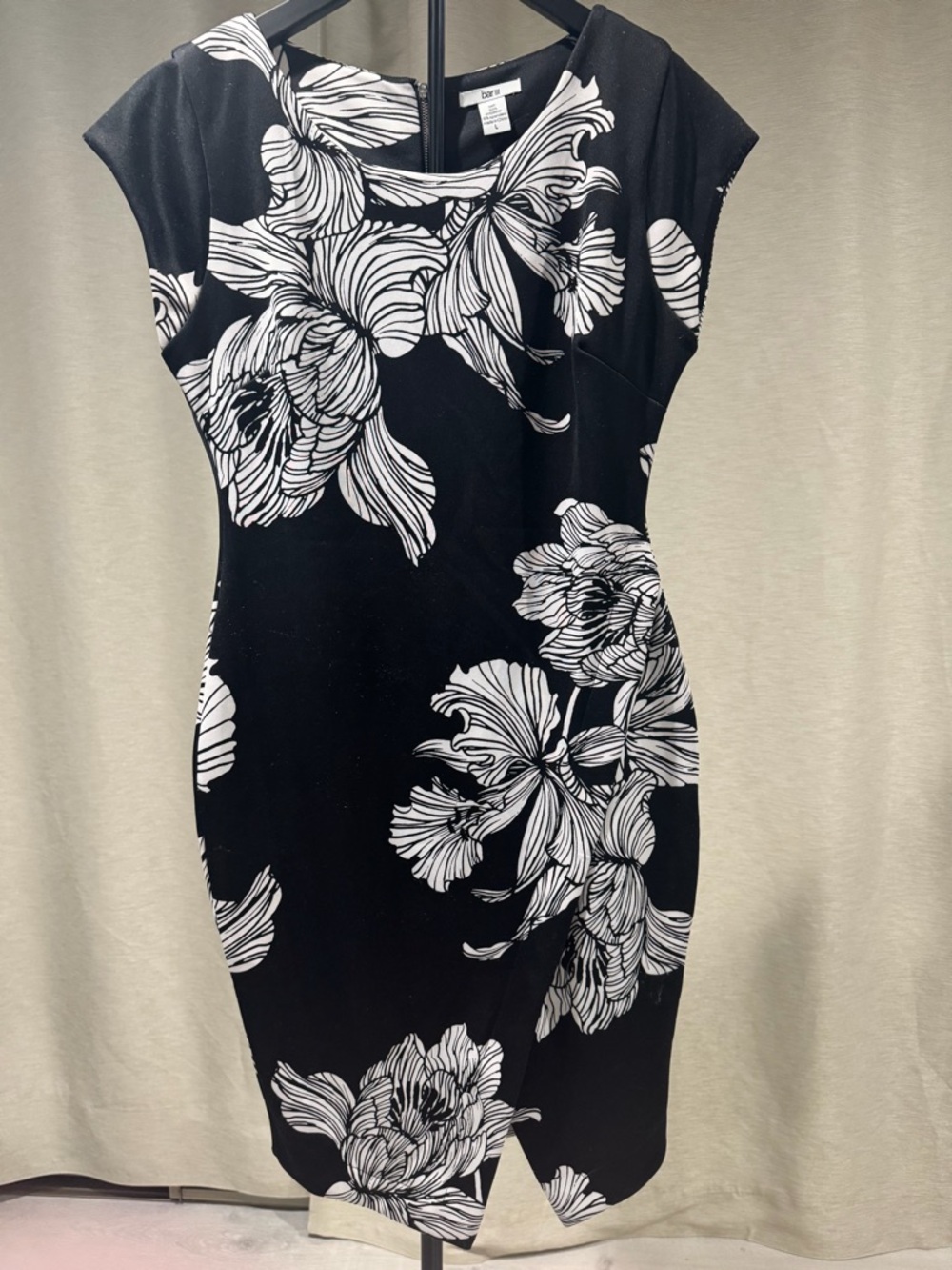 Bar III Black & White Floral Midi Dress